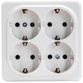 Aigostar - Prise murale quadruple SCHUKO 250V blanche