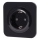 Aigostar - Prise murale SCHUKO 250 V/16 A avec cadre, noire