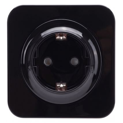 Aigostar - Prise murale SCHUKO 250 V/16 A avec cadre, noire