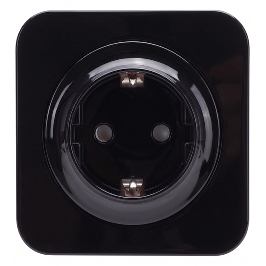 Aigostar - Prise murale SCHUKO 250 V/16 A avec cadre, noire