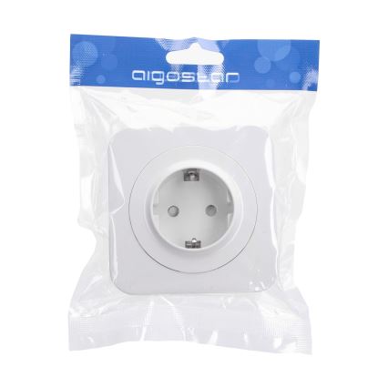 Aigostar - prise murale SCHUKO 250V blanche avec cadre