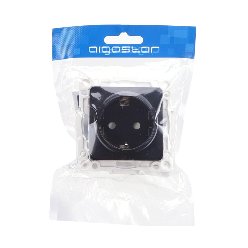 Aigostar - Prise murale SCHUKO 250V sans cadre, noire
