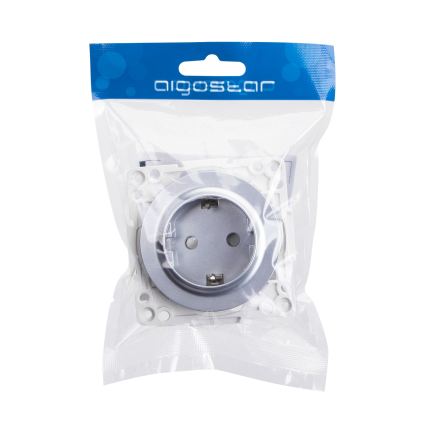 Aigostar - Prise murale SCHUKO sans cadre 250V/16A argentée