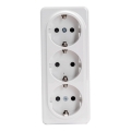 Aigostar - Prise murale triple domestique SCHUKO 250V blanche