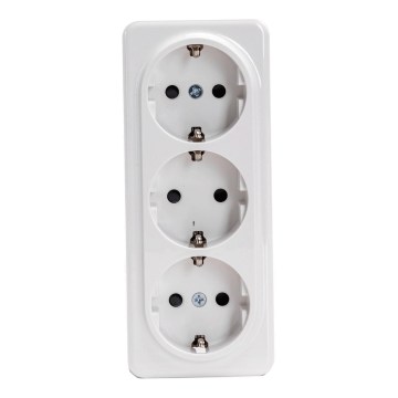 Aigostar - Prise murale triple domestique SCHUKO 250V blanche