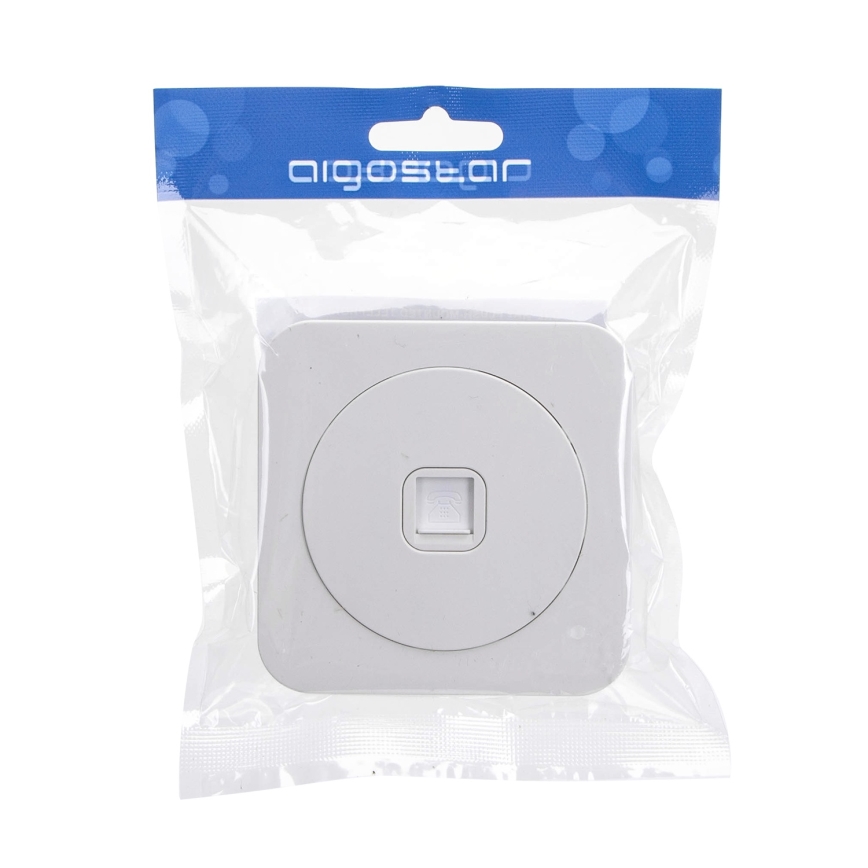 Aigostar - Prise téléphonique blanche avec cadre