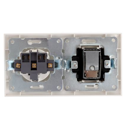 Aigostar - prise TV et prise SCHUKO 230 V avec cadre blanc