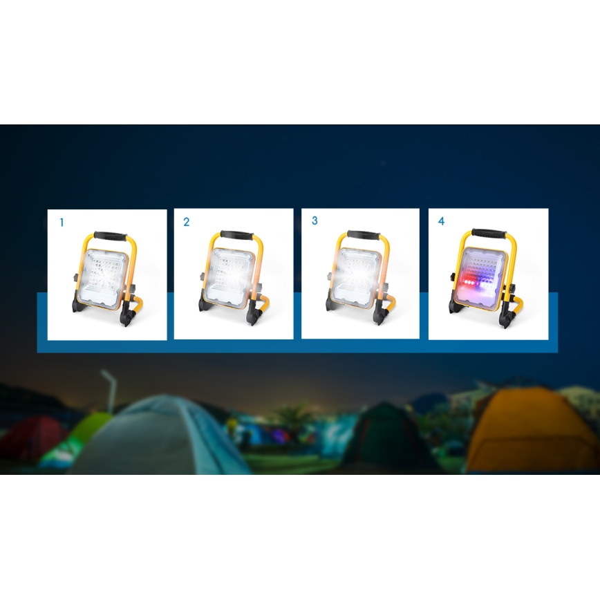 Aigostar - Projecteur à intensité variable rechargeable LED/100W/5V 6500K IP65 15000 mAh
