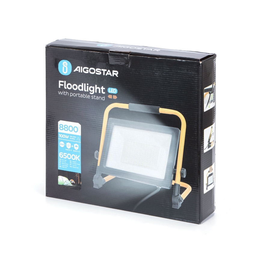 Aigostar - Projecteur avec support LED/100W/230V 6500K IP65