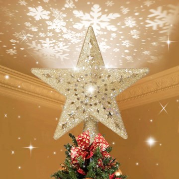 Aigostar - projecteur de Noël à flocons de neige LED/5W/230V blanc froid étoile dorée