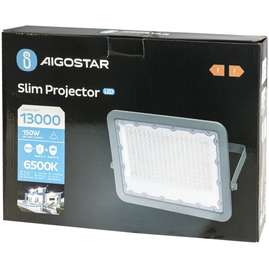 Aigostar - Projecteur LED/150W/230V gris 6500K IP65