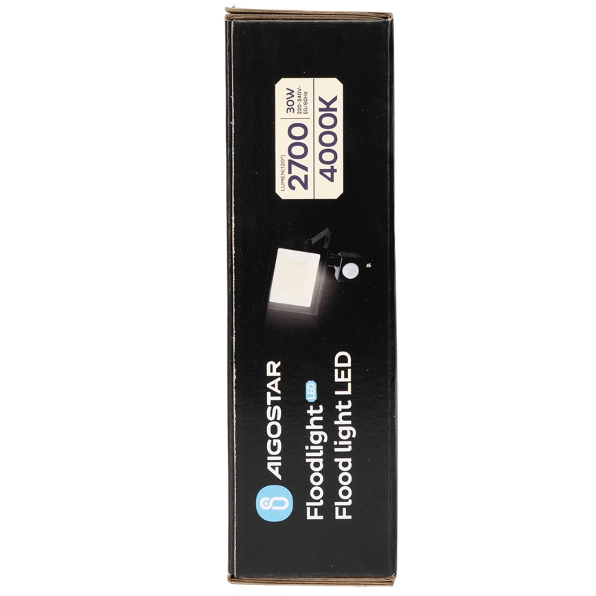 Aigostar - Projecteur LED avec détecteur LED/30W/230V 4000K IP65