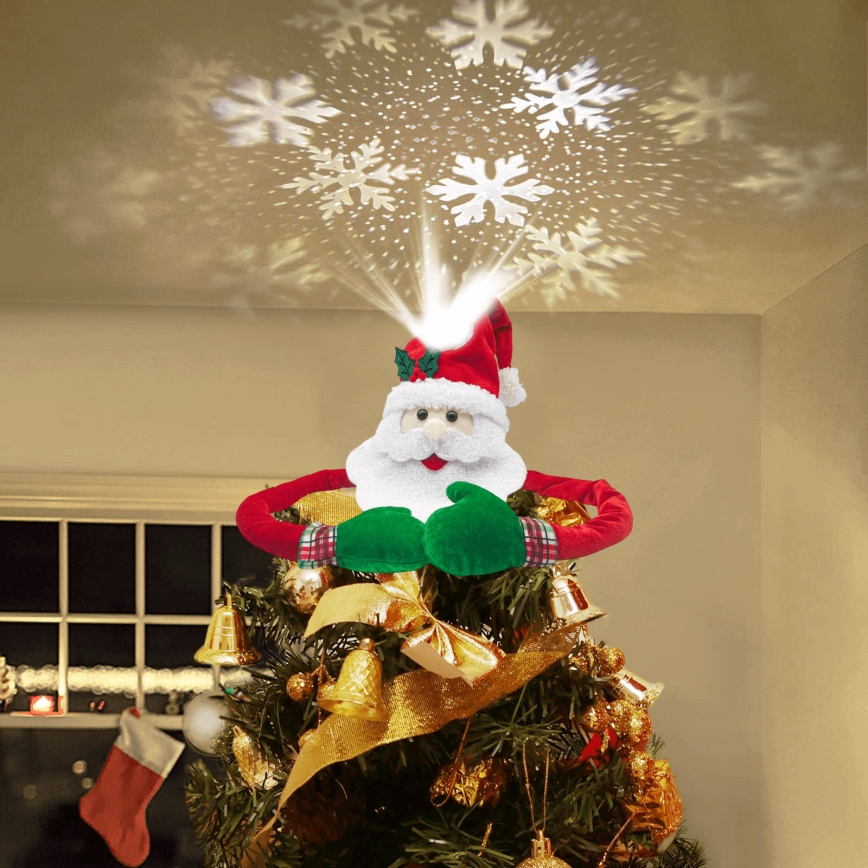 Aigostar - Projecteur LED de flocons de neige pour Noël LED/5W/230V blanc froid Père Noël