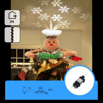 Aigostar - projecteur LED de Noël à flocons de neige LED/5W/230V blanc froid pain d'épices