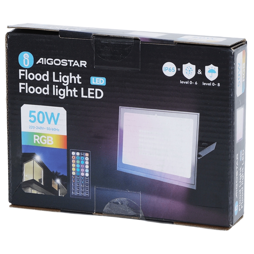 Aigostar - LED RGB Projecteur LED/50W/230V IP65 + télécommande
