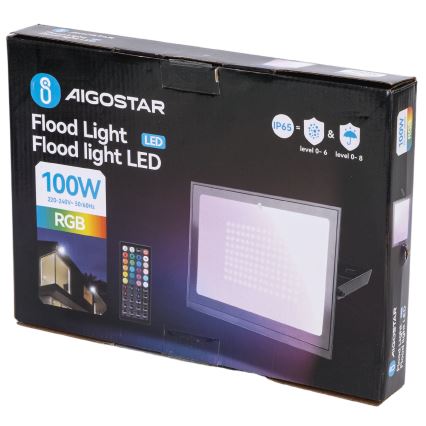 Aigostar - Projecteur LED RGB/100W/230V IP65 + télécommande