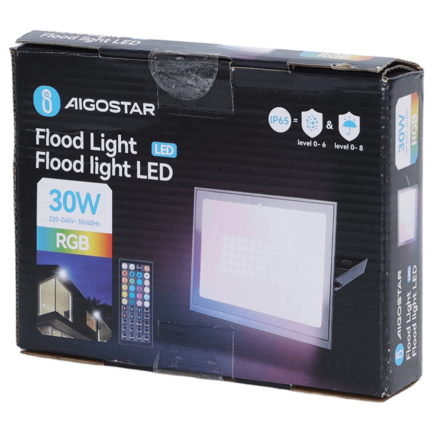 Aigostar - Projecteur LED RGB/30W/230V IP65 + télécommande