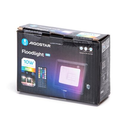 Aigostar - LED RGBW projecteur dimmable LED/10W/230V IP65 + télécommande