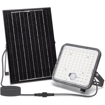 Aigostar - Projecteur solaire à intensité variable avec détecteur LED/120W/3,4V 6500K IP66 + Télécommande