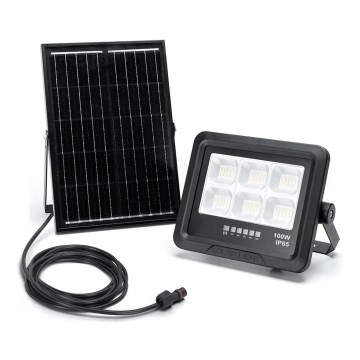 Aigostar - Projecteur solaire à intensité variable LED/100W/3,4V IP65 + Télécommande
