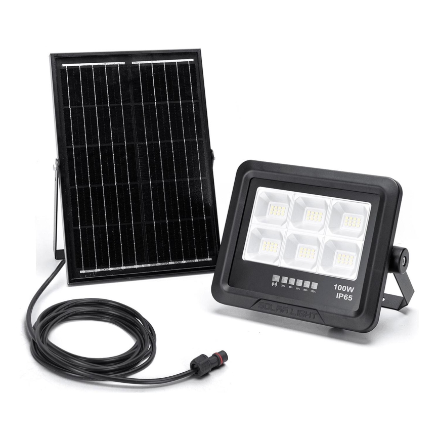 Aigostar - Projecteur solaire à intensité variable LED/100W/3,4V IP65 + Télécommande
