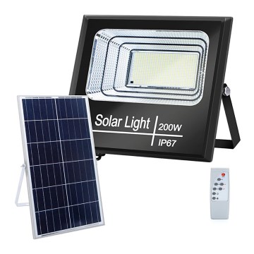 Aigostar - Projecteur solaire à intensité variable LED/200W/3,2V IP67 25000 mAh + Télécommande