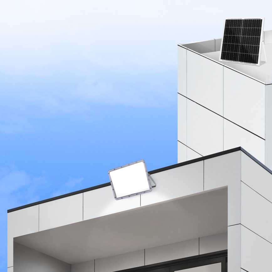 Aigostar - Projecteur solaire à intensité variable LED/200W/3,4V IP65 + Télécommande