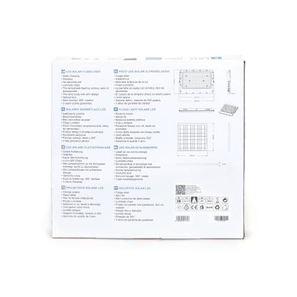 Aigostar - Projecteur solaire à intensité variable LED/200W/3,4V IP65 + Télécommande