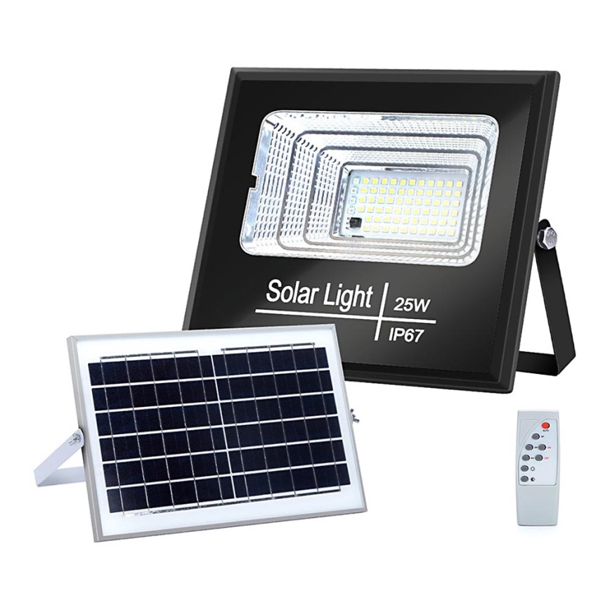 Aigostar - Projecteur solaire à intensité variable LED/25W/3,2V IP67 5000 mAh + Télécommande