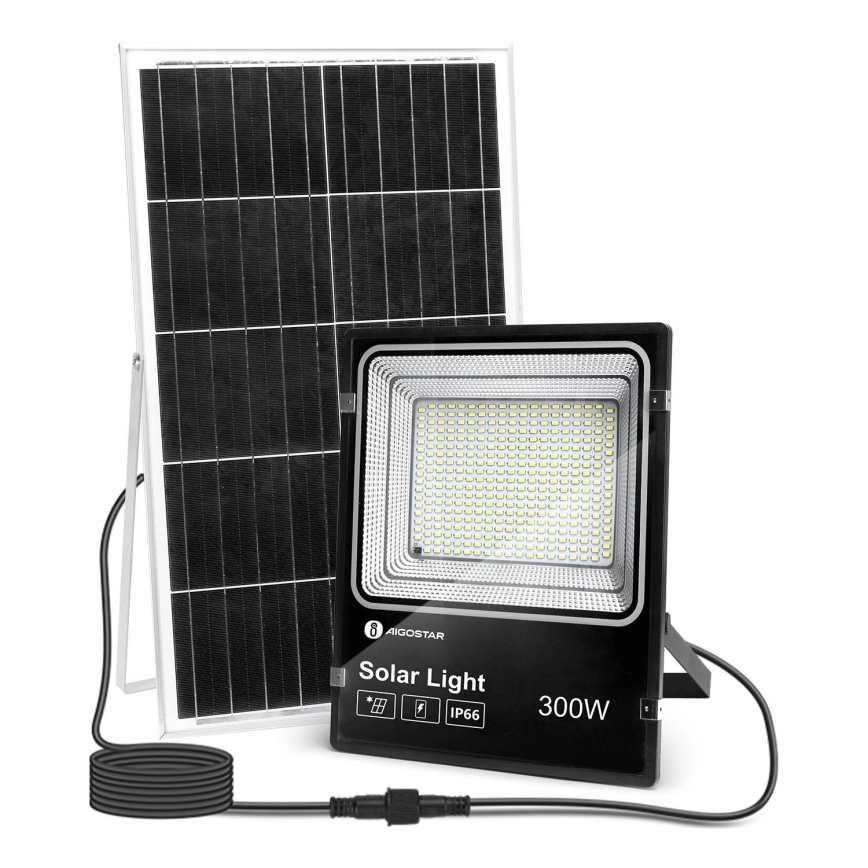 Aigostar - Projecteur solaire à intensité variable LED/300W/3,2V IP66 + Télécommande