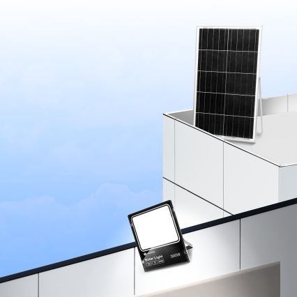 Aigostar - Projecteur solaire à intensité variable LED/300W/3,2V IP66 + Télécommande