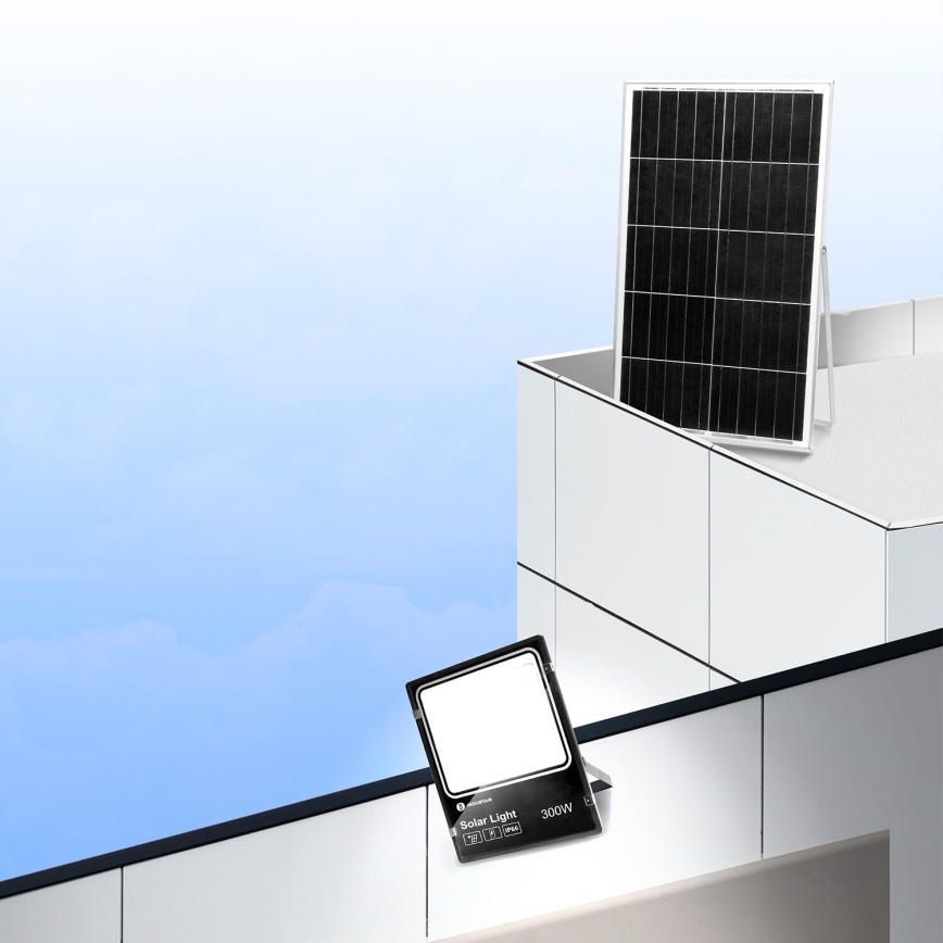 Aigostar - Projecteur solaire à intensité variable LED/300W/3,2V IP66 + Télécommande