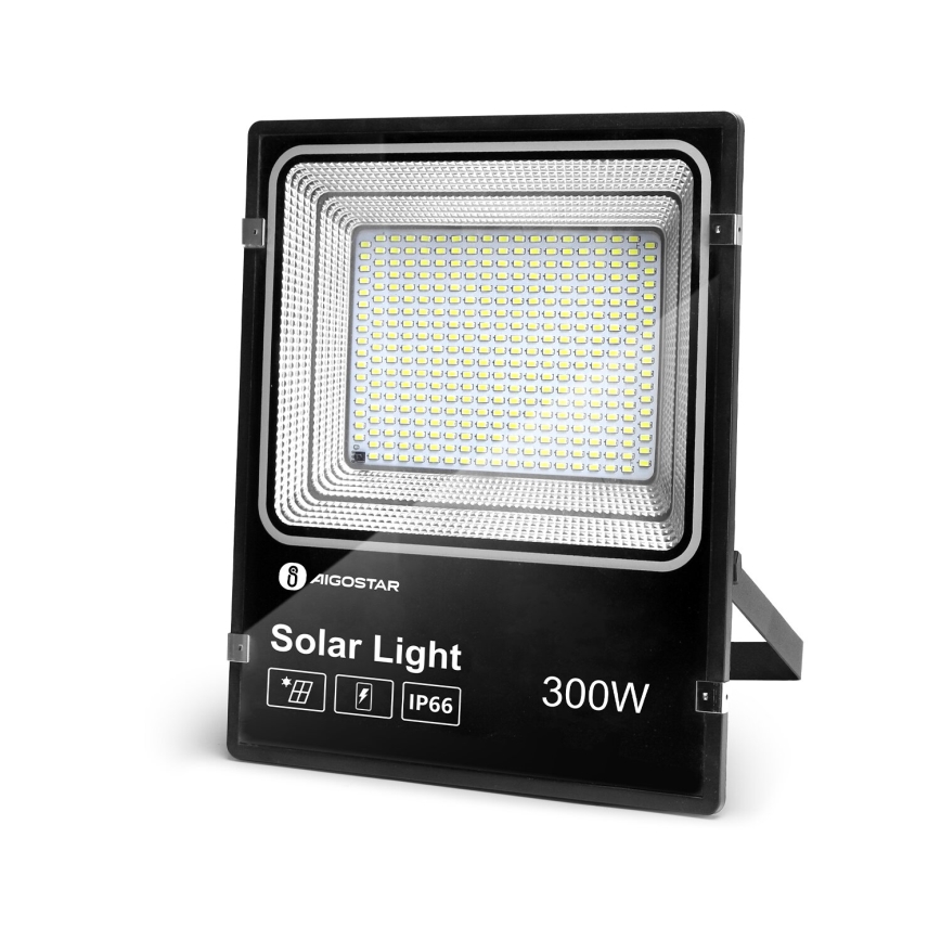 Aigostar - Projecteur solaire à intensité variable LED/300W/3,2V IP66 + Télécommande