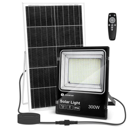 Aigostar - Projecteur solaire à intensité variable LED/300W/3,2V IP66 + Télécommande