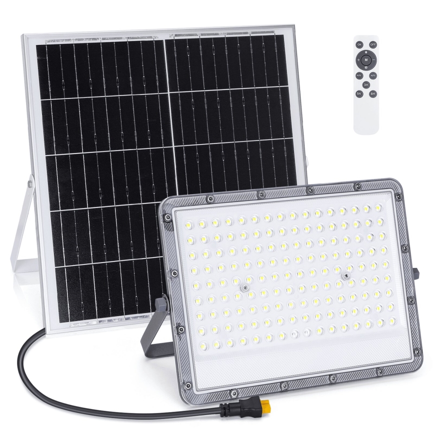 Aigostar - Projecteur solaire LED dimmable/200W/3,2V IP65 20000 mAh + télécommande