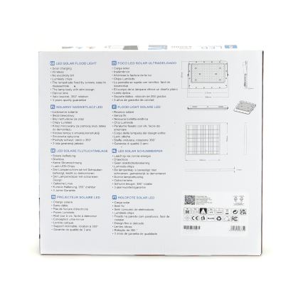 Aigostar - Projecteur solaire LED dimmable/200W/3,2V IP65 20000 mAh + télécommande