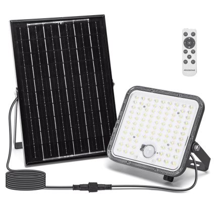 Aigostar - Projecteur solaire LED dimmable avec capteur LED/120W/3,4V 6500K IP66 8000 mAh + télécommande