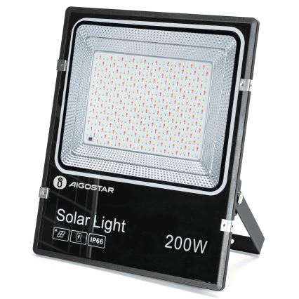 Aigostar - Projecteur solaire RGB à intensité variable LED/200W/3,2V IP66 + Télécommande