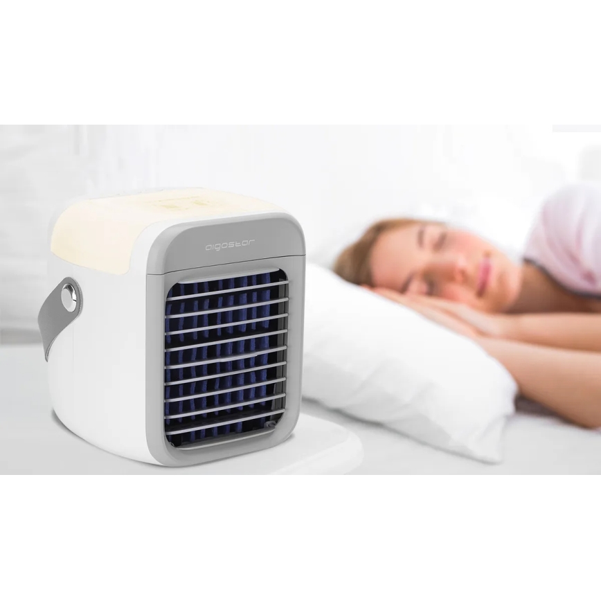 Aigostar - Rafraîchisseur d'air portable 8W/5V blanc