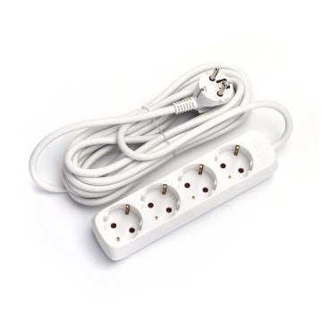 Aigostar - Rallonge 4Z Type F 1,5m blanc SCHUKO