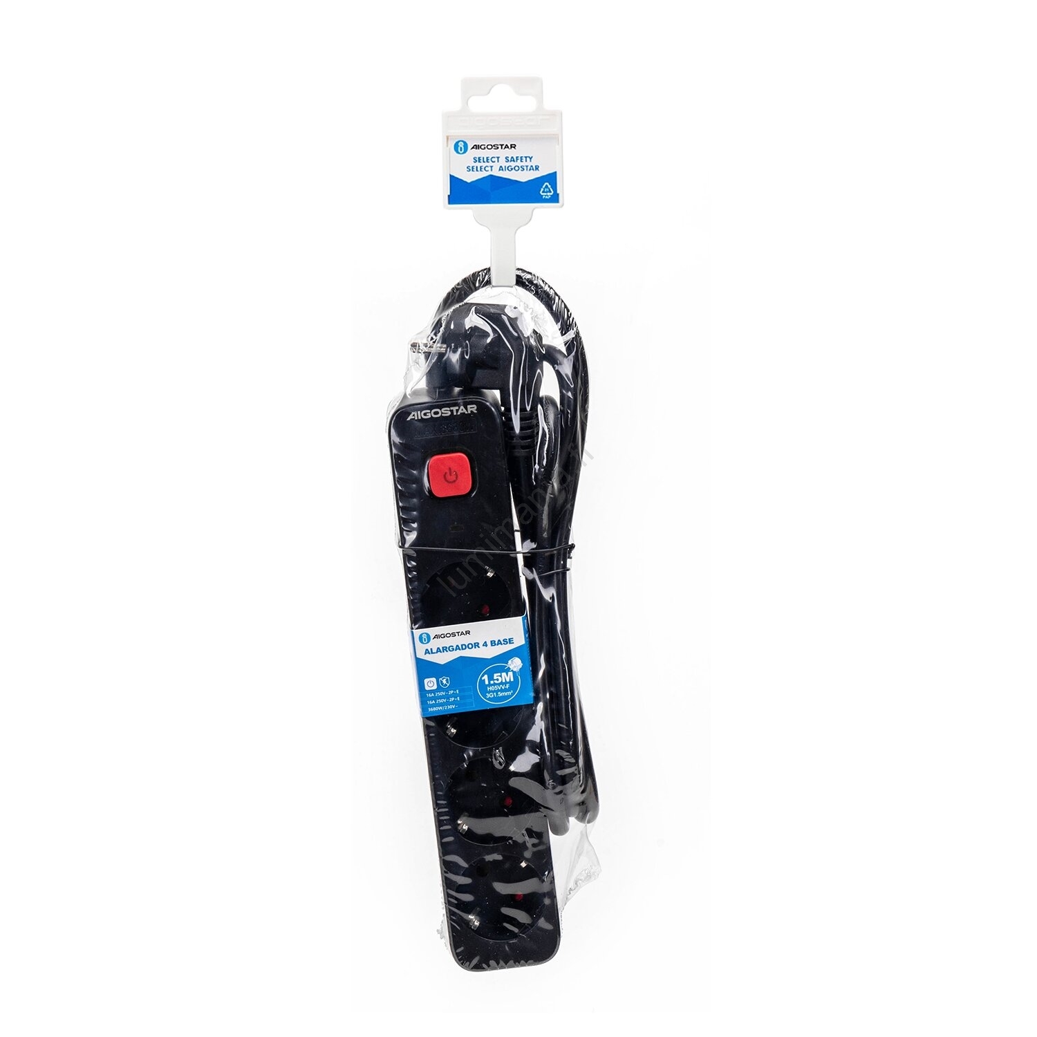 Prolongateur Avec Interrupteur Et 2 Prises Schuko - 0,5m, 16A 250V, IP44 - Pour Intérieur/Extérieur, Sécurisé - 6