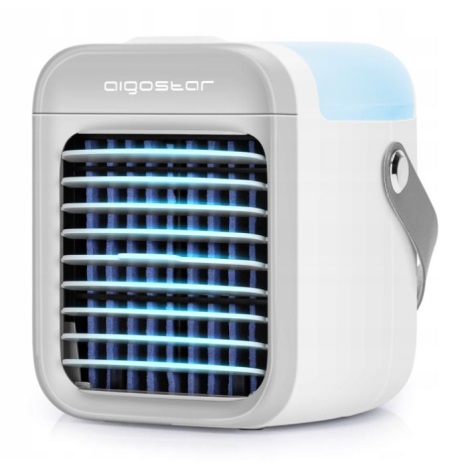 Aigostar - Refroidisseur d'air portable 3 en 1 LED/8W/5V blanc/gris