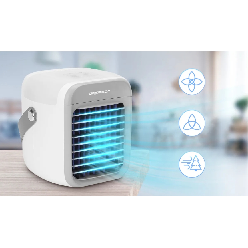 Aigostar - Refroidisseur d'air portable 8W/5V blanc
