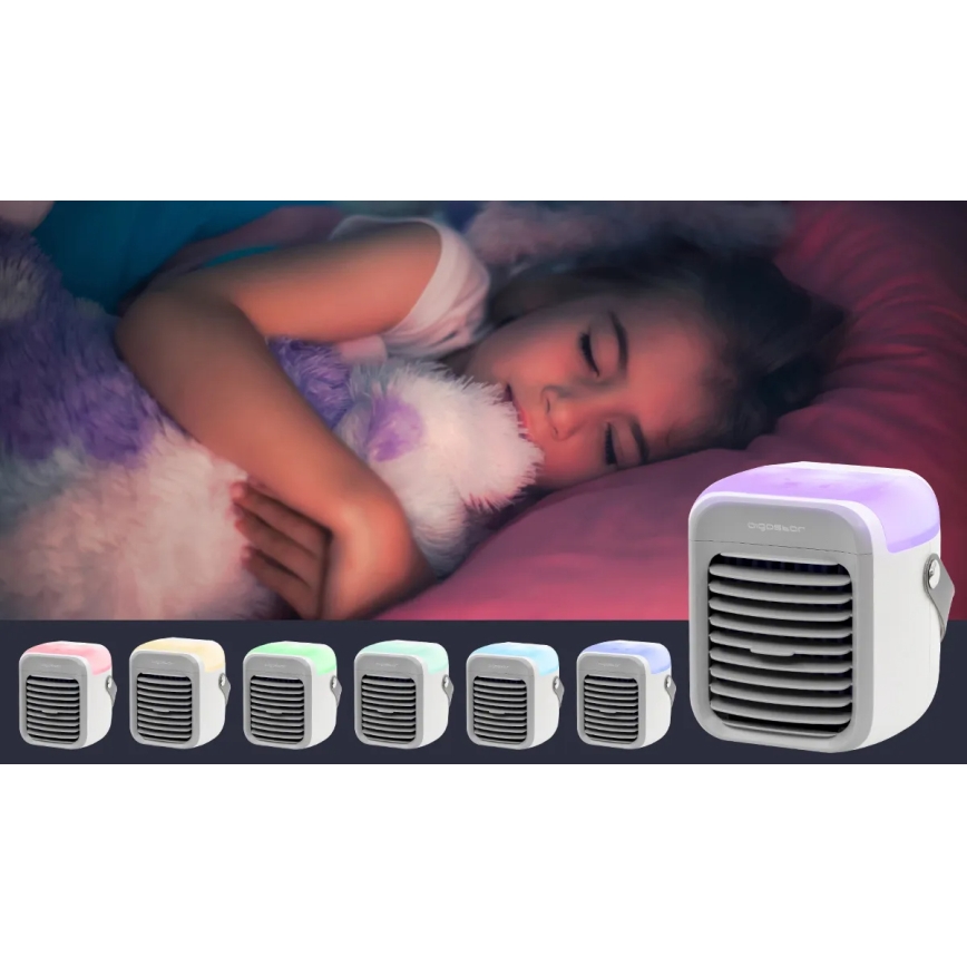 Aigostar - Refroidisseur d'air portable 8W/5V blanc