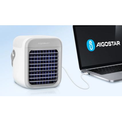 Aigostar - Refroidisseur d'air portable 8W/5V blanc