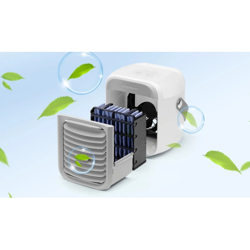 Aigostar - Refroidisseur d'air portable 8W/5V blanc