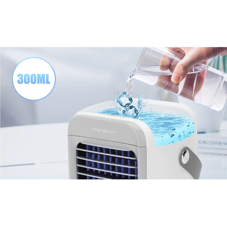 Aigostar - Refroidisseur d'air portable 8W/5V blanc