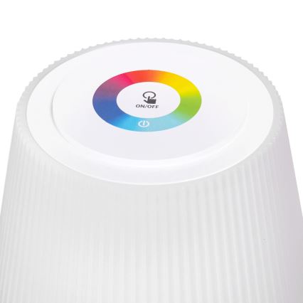 Aigostar - Lampe de table RGBW extérieure à intensité variable rechargeable LED/4W/5V 3600mAh blanche IP54