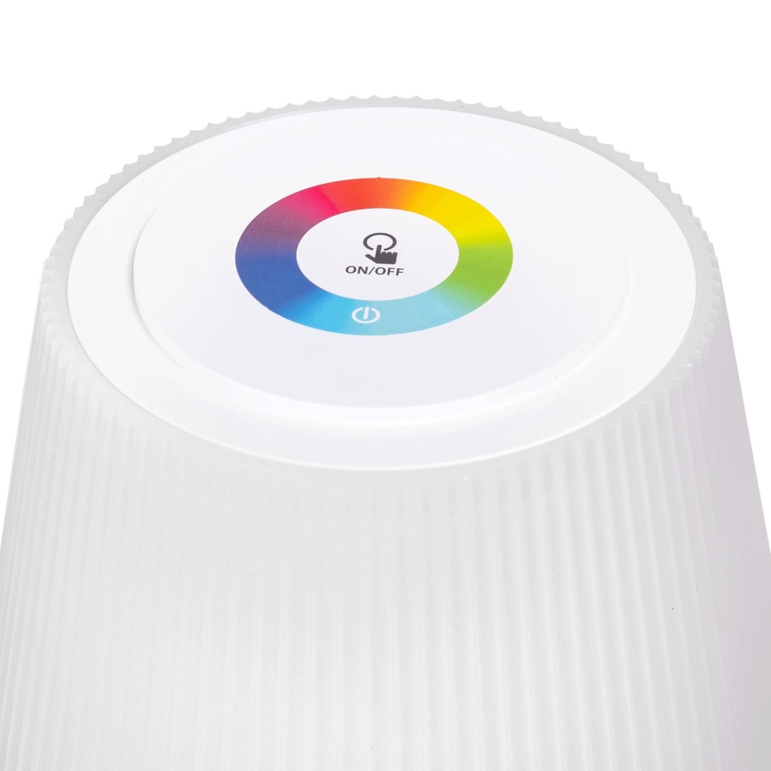 Aigostar - Lampe de table RGBW extérieure à intensité variable rechargeable LED/4W/5V 3600mAh blanche IP54