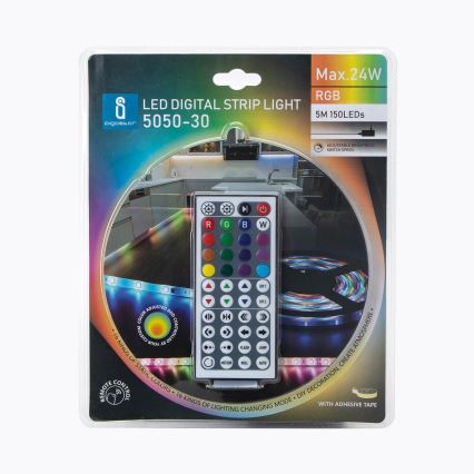 Aigostar - Ruban à intensité variable d'extérieur LED RGB 5m LED/24W/12/230V IP65 + Télécommande